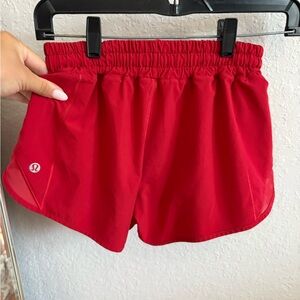 lululemon athletica Red Athletic Shorts Lightweight Elastic Waist
